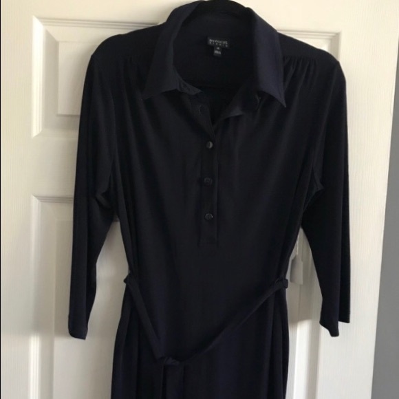 Dresses & Skirts - NAVY BLUE BUTTON SHIRT DRESS